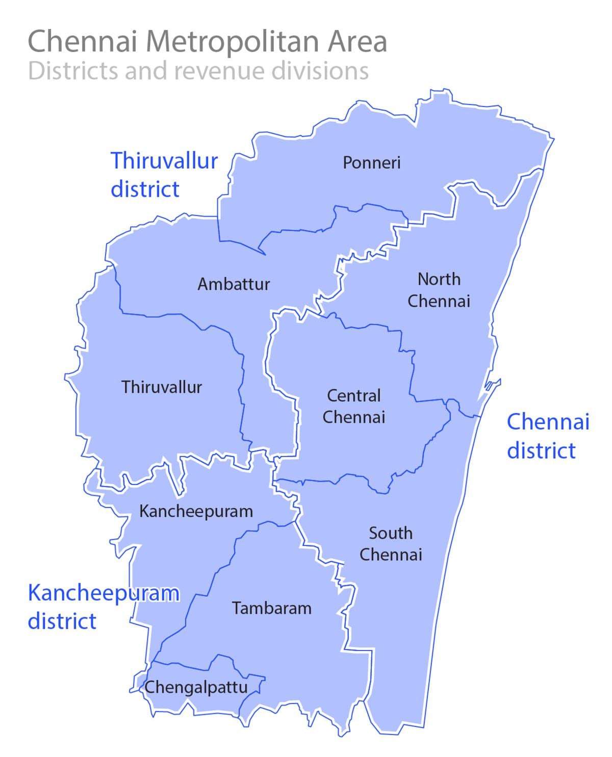 चेन्नई सीमा नक्शे