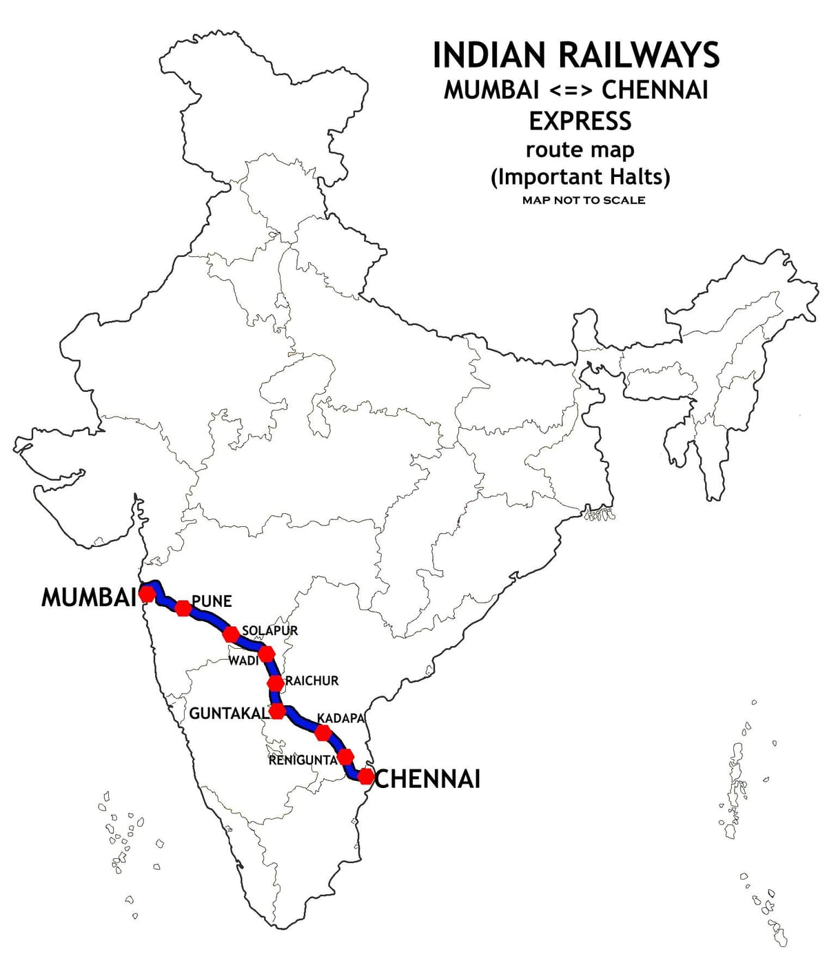मुंबई से दिल्ली का नक्शा