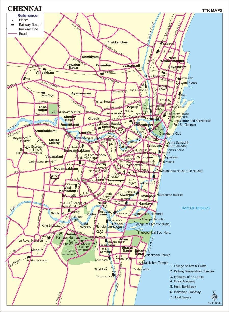 चेन्नई में नक्शा
