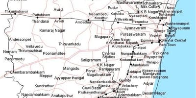 चेन्नई मानचित्र के साथ दिशा-निर्देश