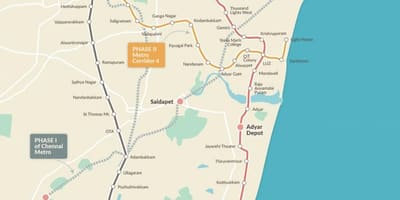 मेट्रो रेल चेन्नई मार्ग नक्शा चरण 2